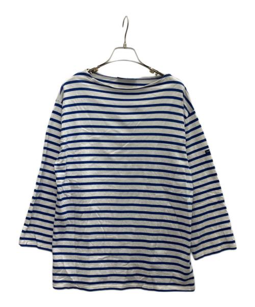SAINT JAMES（セントジェームス）SAINT JAMES (セントジェームス) 長袖カットソー ホワイト×ブルー サイズ:Lの古着・服飾アイテム