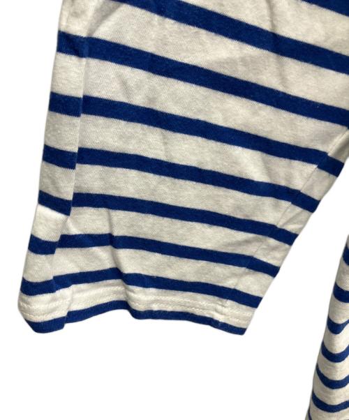 SAINT JAMES（セントジェームス）SAINT JAMES (セントジェームス) 長袖カットソー ホワイト×ブルー サイズ:Lの古着・服飾アイテム