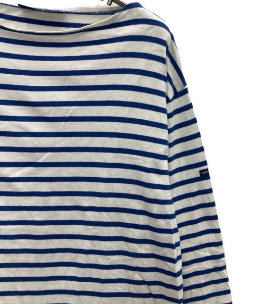 SAINT JAMES（セントジェームス）SAINT JAMES (セントジェームス) 長袖カットソー ホワイト×ブルー サイズ:Lの古着・服飾アイテム