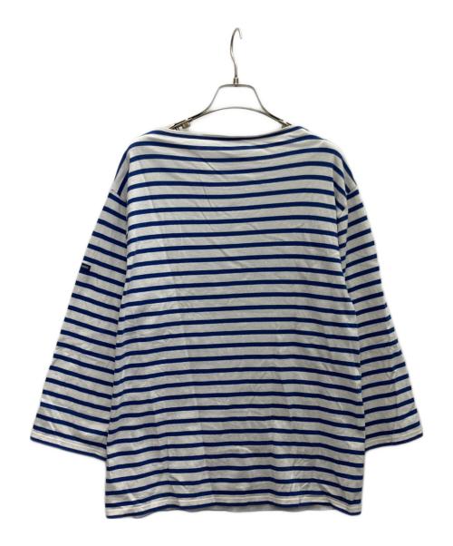 SAINT JAMES（セントジェームス）SAINT JAMES (セントジェームス) 長袖カットソー ホワイト×ブルー サイズ:Lの古着・服飾アイテム