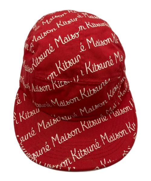 maison kitsune（メゾンキツネ）MAISON KITSUNE (メゾンキツネ) キャップ レッドの古着・服飾アイテム