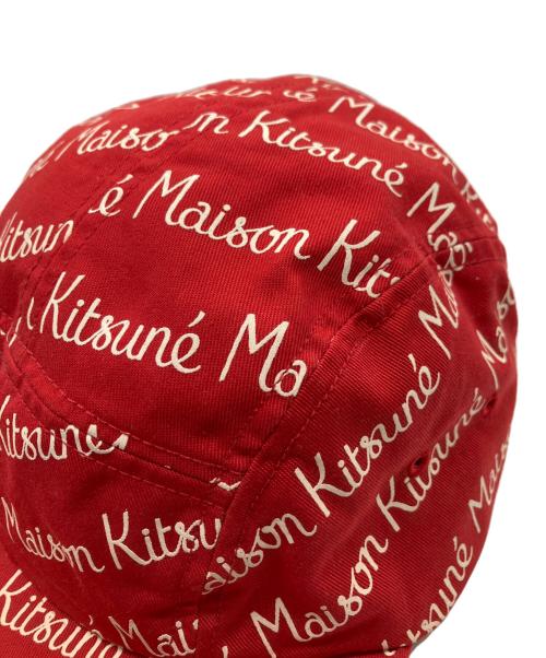 maison kitsune（メゾンキツネ）MAISON KITSUNE (メゾンキツネ) キャップ レッドの古着・服飾アイテム