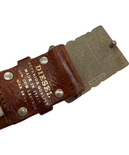 DIESEL（ディーゼル）DIESEL (ディーゼル) レザーベルト ブラウンの古着・服飾アイテム