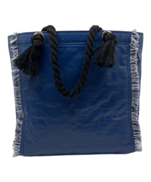 SARACASA（サラカーサ）SARACASA (サラカーサ) ハンドバッグ アイボリー×ブルーの古着・服飾アイテム