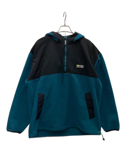 EBTEK（イービーテック）EBTEK (イービーテック) ハーフジップパーカー グリーン×ブラック サイズ:Lの古着・服飾アイテム