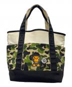 bapeアベイシングエイプ）の古着「トートバッグ」｜ホワイト×ブラック
