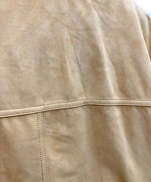 ROUNDTREE&YORKE（ラウンドツリー・アンド・ヨーク）ROUNDTREE&YORKE (ラウンドツリー・アンド・ヨーク) レザージャケット ベージュ サイズ:XLの古着・服飾アイテム