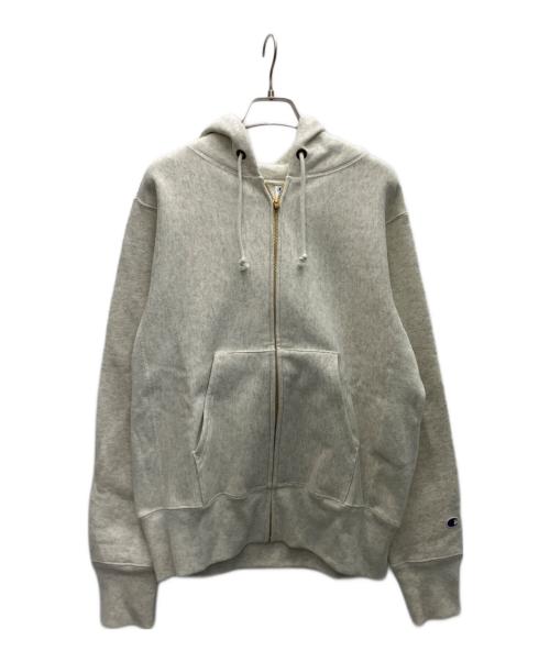 Champion REVERSE WEAVE（チャンピオン リバース ウィーブ）Champion REVERSE WEAVE (チャンピオン リバース ウィーブ) ジップフーデッドスウェットシャツ ライトグレー サイズ:Lの古着・服飾アイテム