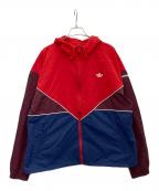 adidasアディダス）の古着「ナイロンジャケット」｜ブルー×レッド