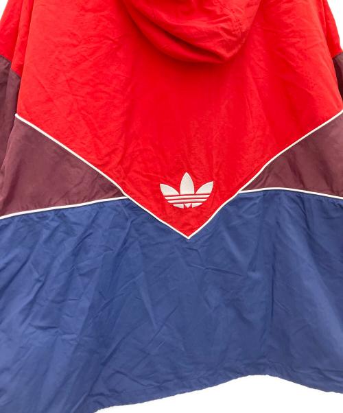 adidas（アディダス）adidas (アディダス) ナイロンジャケット ブルー×レッド サイズ:XLの古着・服飾アイテム