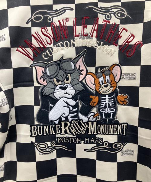 VANSON（バンソン）VANSON (バンソン) ジャケット ブラック×ホワイト サイズ:Mの古着・服飾アイテム