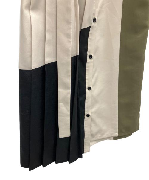 UNITED TOKYO（ユナイテッドトーキョー）UNITED TOKYO (ユナイテッドトーキョー) 長袖ワンピース オリーブ×ベージュ サイズ:SIZEFREEの古着・服飾アイテム