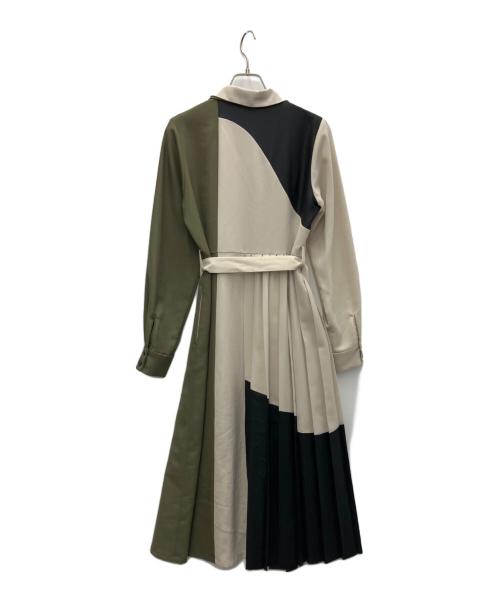 UNITED TOKYO（ユナイテッドトーキョー）UNITED TOKYO (ユナイテッドトーキョー) 長袖ワンピース オリーブ×ベージュ サイズ:SIZEFREEの古着・服飾アイテム