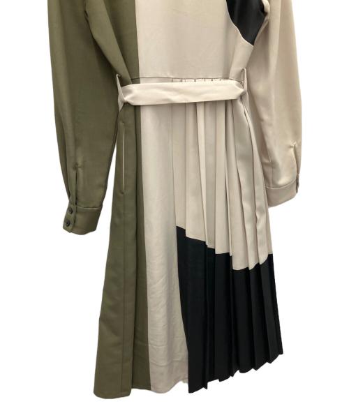 UNITED TOKYO（ユナイテッドトーキョー）UNITED TOKYO (ユナイテッドトーキョー) 長袖ワンピース オリーブ×ベージュ サイズ:SIZEFREEの古着・服飾アイテム