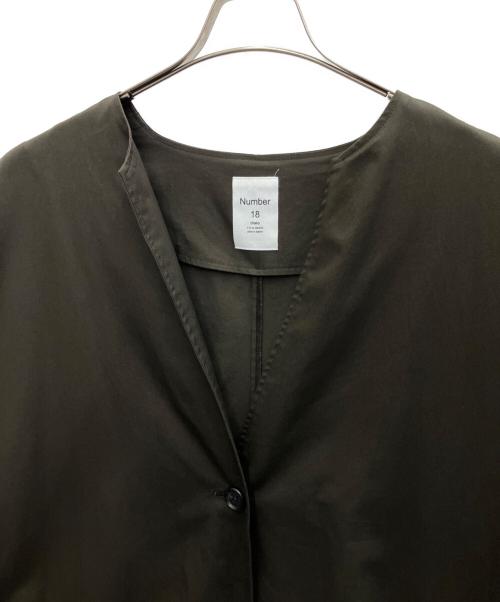 number 18 OHAKO（オハコ）NUMBER 18 ohako (オハコ) ノーカラーコート ブラウン サイズ:-の古着・服飾アイテム