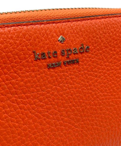 Kate Spade（ケイトスペード）Kate Spade (ケイトスペード) ラウンドファスナー財布 オレンジの古着・服飾アイテム