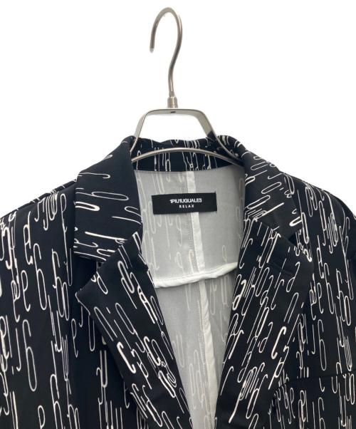 1PIU1UGUALE3 RELAX（ウノピゥウノウグァーレトレ リラックス）1piu1uguale3 relax (ウノピゥウノウグァーレトレ リラックス) 総柄ジャケット ブラック サイズ:XLの古着・服飾アイテム