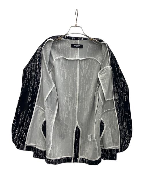 1PIU1UGUALE3 RELAX（ウノピゥウノウグァーレトレ リラックス）1piu1uguale3 relax (ウノピゥウノウグァーレトレ リラックス) 総柄ジャケット ブラック サイズ:XLの古着・服飾アイテム