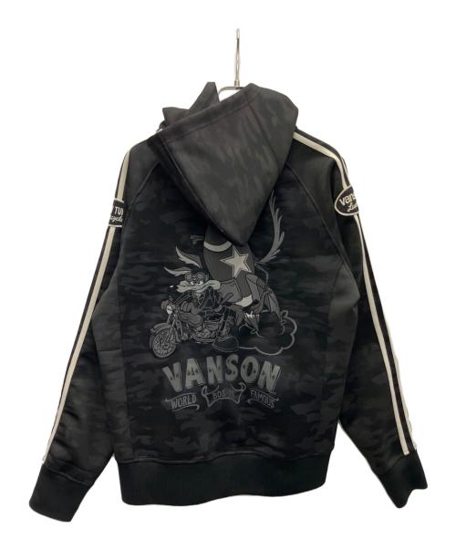 VANSON（バンソン）VANSON (バンソン) フーデッドジャケット ブラック サイズ:Lの古着・服飾アイテム