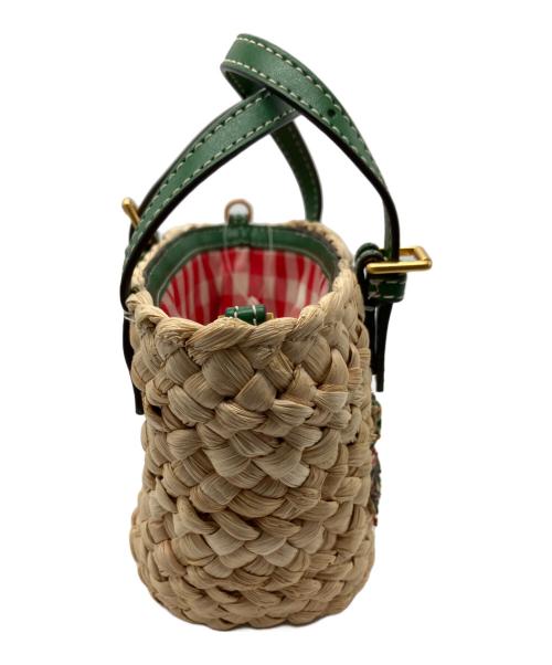 TORY BURCH（トリーバーチ）TORY BURCH (トリーバーチ) ポシェット ナチュラル×グリーンの古着・服飾アイテム