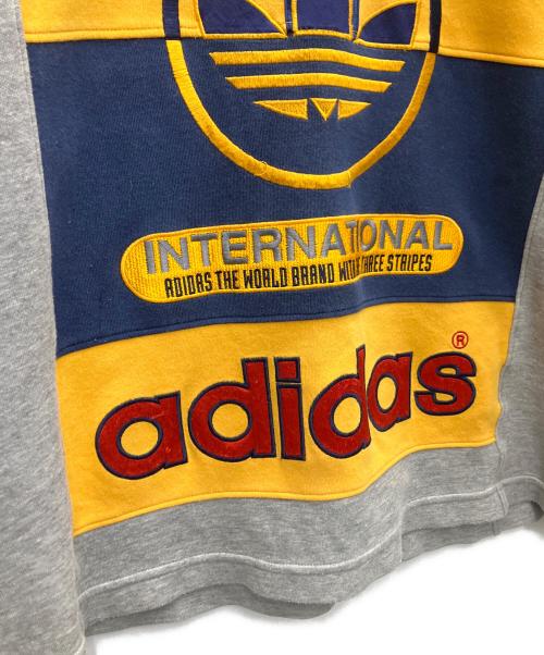 adidas（アディダス）adidas (アディダス) トレーナー グレー×イエロー サイズ:S-Mの古着・服飾アイテム