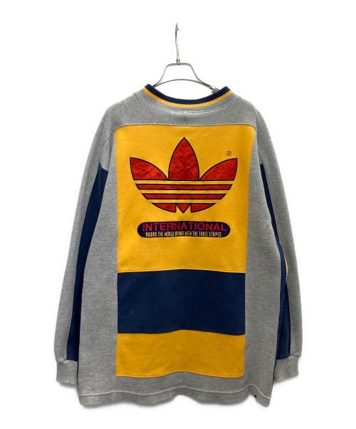 adidas（アディダス）adidas (アディダス) トレーナー グレー×イエロー サイズ:S-Mの古着・服飾アイテム
