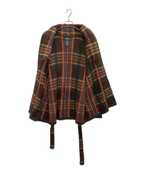 LAUREN RALPH LAUREN（ローレンラルフローレン）LAUREN RALPH LAUREN (ローレンラルフローレン) 厚手カーディガン ブラウン サイズ:Lの古着・服飾アイテム