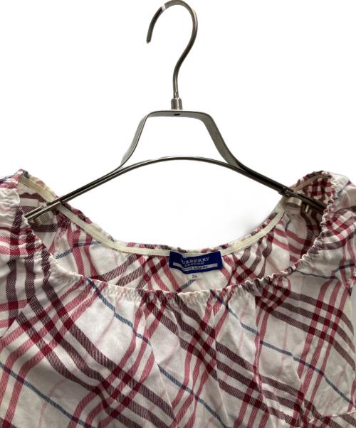 BURBERRY BLUE LABEL（バーバリー ブルー レーベル）BURBERRY BLUE LABEL (バーバリー ブルー レーベル) ノースリーブカットソー ホワイト×ピンク サイズ:SIZE36の古着・服飾アイテム