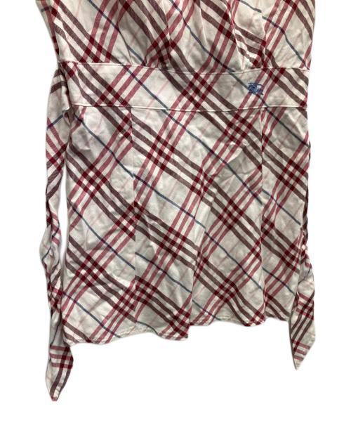 BURBERRY BLUE LABEL（バーバリー ブルー レーベル）BURBERRY BLUE LABEL (バーバリー ブルー レーベル) ノースリーブカットソー ホワイト×ピンク サイズ:SIZE36の古着・服飾アイテム