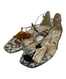 JIMMY CHOO（ジミーチュウ）の古着「サンダル」｜ブラック×ホワイト