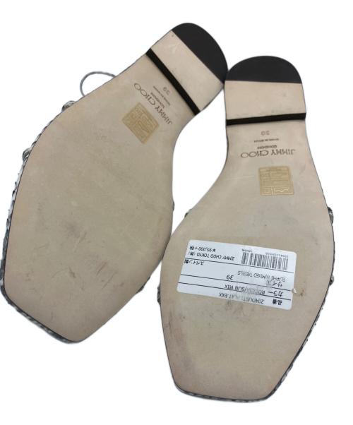 JIMMY CHOO（ジミーチュウ）JIMMY CHOO (ジミーチュウ) サンダル ブラック×ホワイト サイズ:SIZE39の古着・服飾アイテム