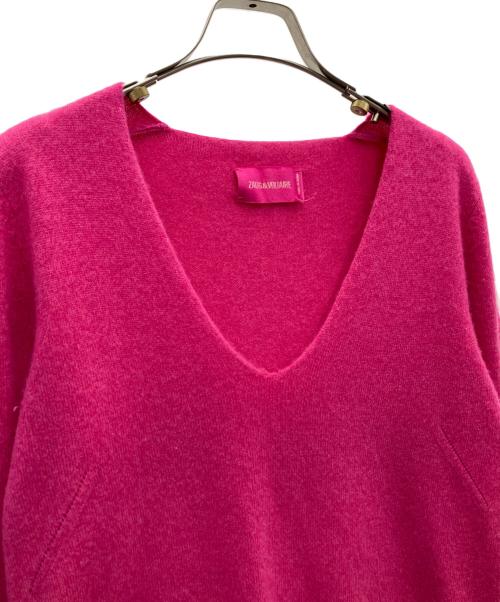 Zadig&Voltaire（ザディグエヴォルテール）ZADIG&VOLTAIRE (ザディグエヴォルテール) 薄手ニット ピンク サイズ:Mの古着・服飾アイテム