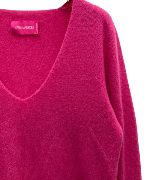 Zadig&Voltaire（ザディグエヴォルテール）ZADIG&VOLTAIRE (ザディグエヴォルテール) 薄手ニット ピンク サイズ:Mの古着・服飾アイテム