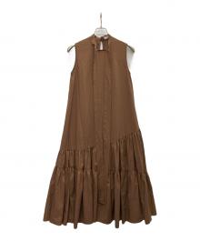 FRAY ID（フレイ アイディー）の古着「ノースリーブワンピース」｜ブラウン