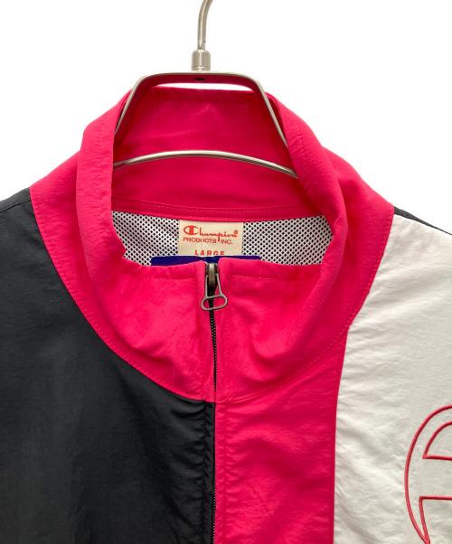 Champion（チャンピオン）Champion (チャンピオン) ナイロンジャケット ブラック×ピンク サイズ:XL 未使用品の古着・服飾アイテム