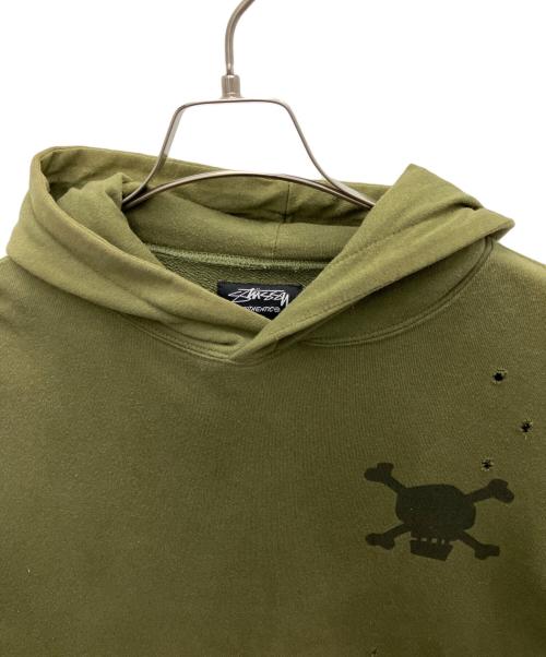 stussy（ステューシー）stussy (ステューシー) プルオーバーパーカー カーキ サイズ:Mの古着・服飾アイテム