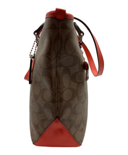 COACH（コーチ）COACH (コーチ) トートバッグ ブラウン×オレンジの古着・服飾アイテム