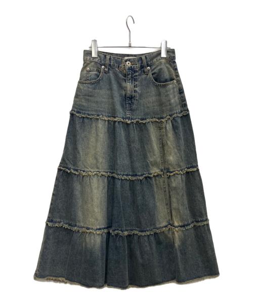 LAGUA GEM（ラグアジェム）LAGUA GEM (ラグアジェム) CUT OFF FLARE デニムスカート インディゴ サイズ:Sの古着・服飾アイテム