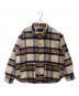 many men many mind（メニーメンメニーマインド）の古着「シャギーチェックルーズシャツブルゾン」｜ブラウン×アイボリー