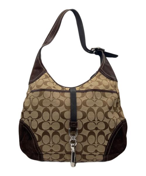 COACH（コーチ）COACH (コーチ) ワンショルダーバッグ ベージュ×ブラウンの古着・服飾アイテム