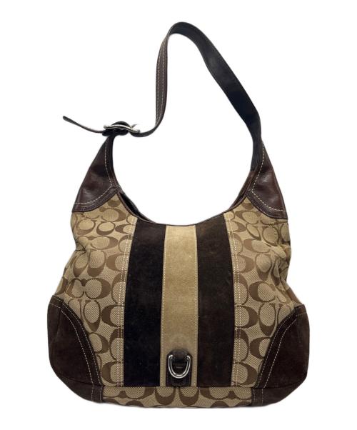 COACH（コーチ）COACH (コーチ) ワンショルダーバッグ ベージュ×ブラウンの古着・服飾アイテム