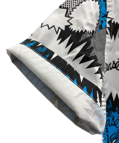 stussy（ステューシー）stussy (ステューシー) 半袖シャツ ホワイト×ブルー サイズ:Sの古着・服飾アイテム