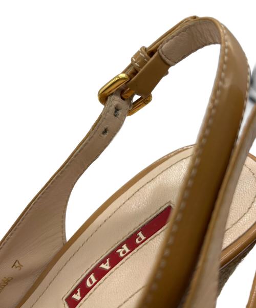 PRADA（プラダ）PRADA (プラダ) ウェッジソールサンダル ベージュ サイズ:23.5の古着・服飾アイテム