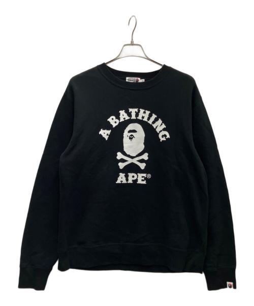 A BATHING APE（アベイシングエイプ）A BATHING APE (アベイシングエイプ) 裏起毛スウェット ブラック サイズ:XLの古着・服飾アイテム