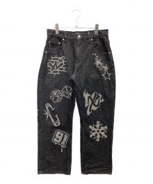 X-LARGE（エクストララージ）の古着「デニムパンツ」｜ブラック