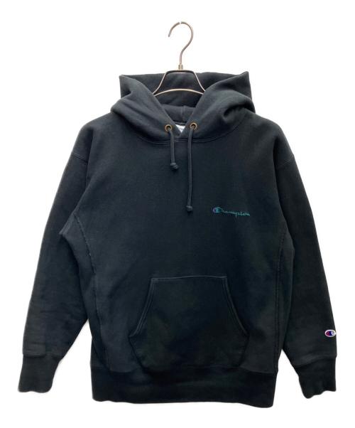 Champion REVERSE WEAVE（チャンピオン リバース ウィーブ）Champion REVERSE WEAVE (チャンピオン リバース ウィーブ) プルオーバーパーカー ブラック サイズ:Lの古着・服飾アイテム