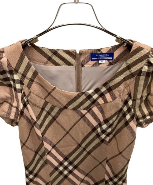 BURBERRY BLUE LABEL（バーバリー ブルー レーベル）BURBERRY BLUE LABEL (バーバリー ブルー レーベル) ノースリーブ・キャミソールワンピース ピンク×ブラウン サイズ:SIZE38の古着・服飾アイテム