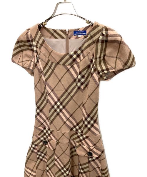 BURBERRY BLUE LABEL（バーバリー ブルー レーベル）BURBERRY BLUE LABEL (バーバリー ブルー レーベル) ノースリーブ・キャミソールワンピース ピンク×ブラウン サイズ:SIZE38の古着・服飾アイテム