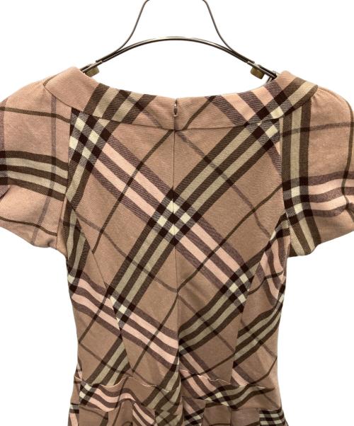 BURBERRY BLUE LABEL（バーバリー ブルー レーベル）BURBERRY BLUE LABEL (バーバリー ブルー レーベル) ノースリーブ・キャミソールワンピース ピンク×ブラウン サイズ:SIZE38の古着・服飾アイテム