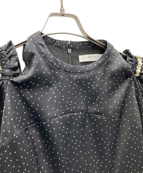 HER LIP TO（ハーリップトゥ）HER LIP TO (ハーリップトゥ) 長袖ワンピース ブラック サイズ:Mの古着・服飾アイテム